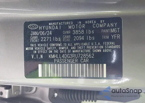 2024 Hyundai Elantra Se from USA, damaged, VIN KMHLL4DG3RU728562